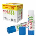 Клей-карандаш 40 г, ВЫГОДНАЯ УПАКОВКА, КОМПЛЕКТ 12 ШТУК, STAFF EVERYDAY, 273019 273019
