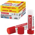 Клей-карандаш 9 г ВЫГОДНАЯ УПАКОВКА КОМПЛЕКТ 30 штук, BRAUBERG, 270484 270484