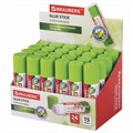 Клей-карандаш на натуральной основе BRAUBERG GREEN, 15 г, 270437 270437