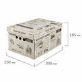 Короб для хранения из плотного микрогофрокартона 330х250х185 мм, КОМПЛЕКТ 4 шт., BRAUBERG HOME "Газета", 271814 271814