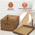 Короб для хранения из плотного микрогофрокартона 330х250х185 мм, КОМПЛЕКТ 4 шт., BRAUBERG HOME "Узор", 271816 271816