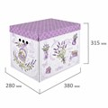 Короб для хранения из плотного микрогофрокартона 380х280х315 мм, КОМПЛЕКТ 3 шт., BRAUBERG HOME "Лаванда", 271821 271821