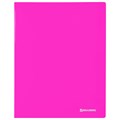 Папка на 2 кольцах BRAUBERG "Neon", 25 мм, внутренний карман, неоновая розовая, до 170 листов, 0,7 мм, 227458 227458