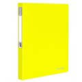 Папка на 2 кольцах BRAUBERG "Neon", 25 мм, внутренний карман, неоновая, желтая, до 170 листов, 0,7 мм, 227457 227457