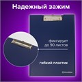 Папка-планшет BRAUBERG "Contract", А4 (315х230 мм), с прижимом и крышкой, пластиковая, синяя, сверхпрочная, 1,5 мм, 223488 223488