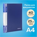 Папка 40 вкладышей BRAUBERG стандарт, синяя, 0,7 мм, 221603 221603
