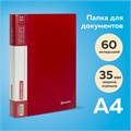 Папка 60 вкладышей BRAUBERG стандарт, красная, 0,8 мм, 228683 228683