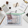 Папка-конверт на молнии А4 (335х243 мм), молния ассорти, ПВХ, сетка, прозрачная, 0,2 мм, BRAUBERG "Segment", 223886 223886