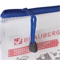 Папка-конверт на молнии МАЛЫЙ ФОРМАТ (255х130 мм), молния ассорти, сетка, прозрачная, 0,2 мм, BRAUBERG "Segment", 223888 223888