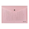 Папка-конверт с кнопкой BRAUBERG "Pastel", А4, до 100 листов, непрозрачная, персиковая, 0,18 мм, 270476 270476