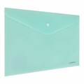 Папка-конверт с кнопкой BRAUBERG "Pastel", А4, матовая непрозрачная, аквамарин, ПРОЧНАЯ 0,2 мм, 272880 272880