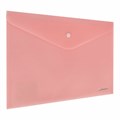 Папка-конверт с кнопкой BRAUBERG "Pastel", А4, матовая непрозрачная, персиковая, ПРОЧНАЯ 0,2 мм, 272882 272882