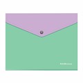 Папка-конверт с кнопкой ERICH KRAUSE "Matt Pastel Bloom", А5+, до 120 л., с карманом, ассорти, 0,18 мм, 61150 272928