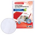 Папки-файлы перфорированные А4 BRAUBERG "EXTRA 1100", КОМПЛЕКТ 50 шт., гладкие, ПЛОТНЫЕ, 110мкм, 229674 229674