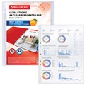 Папки-файлы перфорированные А4 BRAUBERG "EXTRA 1100", КОМПЛЕКТ 50 шт., матовые, ПЛОТНЫЕ, 110 мкм, 229673 229673