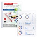 Папки-файлы перфорированные А4 BRAUBERG "STANDARD+", КОМПЛЕКТ 200 шт., гладкие, 45 мкм, 229663 229663