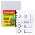 Папки-файлы перфорированные А4+ BRAUBERG, КОМПЛЕКТ 50 шт., гладкие, СВЕРХПРОЧНЫЕ, 110 мкм, 222159 222159