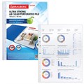 Папки-файлы перфорированные плотные А4 BRAUBERG "ГЛЯНЦЕВЫЕ EXTRA 600" КОМПЛЕКТ 100 шт., ПЛОТНЫЕ, 60 мкм, 229665 229665