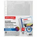 Папки-файлы перфорированные с антибликовой текстурой А4 BRAUBERG PIXEL, КОМПЛЕКТ 100 шт., 30 мкм, 271826 271826