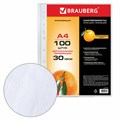 Папки-файлы перфорированные, А4, BRAUBERG "STANDARD", комплект 100 шт., матовые, 30 мкм, 221991 221991