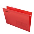 Подвесные папки A4/Foolscap (404х240 мм) до 80 л., КОМПЛЕКТ 10 шт., красные, картон, STAFF, 270936 270936