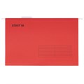 Подвесные папки A4/Foolscap (404х240 мм) до 80 л., КОМПЛЕКТ 10 шт., красные, картон, STAFF, 270936 270936