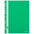 Скоросшиватель пластиковый с перфорацией BRAUBERG EXTRA, А4, 140/180 мкм, зеленый, 272896 272896