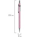 Карандаш механический 0,5 мм + грифели HB 12 штук на блистере, BRAUBERG "ROSE PINK", 181971 181971