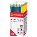 Карандаш чернографитный BRAUBERG, 1 шт., "Fluor", НВ, с ластиком, корпус неоновый ассорти, заточенный, 180613 180613