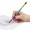 Карандаш чернографитный с ластиком BRAUBERG "GRADE Metallic", 1 шт., HB, трехгранный, 182000 182000
