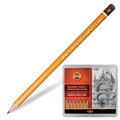 Карандаши чернографитные KOH-I-NOOR 1500, НАБОР 24 шт., 8В-10H, без резинки, металлическая коробка, 1504024001PL 181070