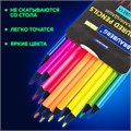 Карандаши цветные BRAUBERG NEON, 12 неоновых цветов, трехгранные, грифель 3 мм, черное дерево, 181852 181852