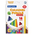 Карандаши цветные BRAUBERG PREMIUM, 18 цветов, трехгранные, грифель 3 мм, 181662 181662