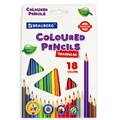Карандаши цветные BRAUBERG PREMIUM, 18 цветов, трехгранные, грифель 3,3 мм, натуральное дерево, 181652 181652
