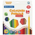 Карандаши цветные BRAUBERG PREMIUM, 24 цвета, шестигранные, грифель 3 мм, 181668 181668