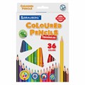 Карандаши цветные BRAUBERG PREMIUM, 36 цветов, трехгранные, грифель 3 мм, 181664 181664