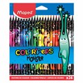 Карандаши цветные MAPED "COLOR PEP'S Black Monster", 24 цвета, трехгранные, 862624 181987