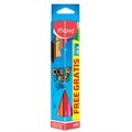 Карандаши цветные MAPED (Франция) "Color'Peps Star", 12 цветов + ТОЧИЛКА, трехгранные, грифель 3 мм, натуральное дерево,183213 180770