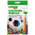 Карандаши цветные утолщенные BRAUBERG KIDS, 12 цветов, шестигранные, грифель 5 мм, натуральное дерево, 181878 181878
