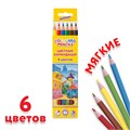 Карандаши цветные ЮНЛАНДИЯ "ДОМИКИ", 6 цветов, шестигранные, грифель 3 мм, 181835 181835
