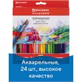 Карандаши цветные акварельные BRAUBERG "АКАДЕМИЯ", 24 цвета, шестигранные, грифель 3 мм, натуральное дерево, 181400 181400