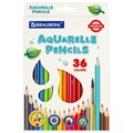Карандаши цветные акварельные BRAUBERG PREMIUM AQUARELLE, 36 цветов, трехгранные, утолщенный грифель 4 мм, натуральное дерево, 181674 181674