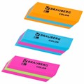 Ластик BRAUBERG "Color", 55х15х13 мм, прямоугольный, скошенный, яркие цвета ассорти, 272671 272671