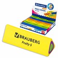 Ластик BRAUBERG "Fruity S", 44х15х15 мм, цвет ассорти, треугольный, 228713 228713