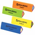 Ластик BRAUBERG "Fruity S", 44х15х15 мм, цвет ассорти, треугольный, 228713 228713