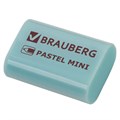 Ластик BRAUBERG "Pastel Mini", 27х18х10 мм, ассорти пастельных цветов, экологичный ПВХ, 229581 229581