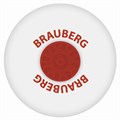 Ластик BRAUBERG "Universal", 30х30х8 мм, белый, круглый, красный пластиковый держатель, 222472 222472