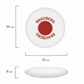Ластик BRAUBERG "Universal", 30х30х8 мм, белый, круглый, красный пластиковый держатель, 222472 222472