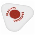 Ластик BRAUBERG "Universal", 45х45х10 мм, белый, треугольный, красный пластиковый держатель, 222473 222473