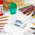 Ластик большой BRAUBERG EXTRA, 60х24х11 мм, белый, прямоугольный, экологичный ПВХ, картонный держатель, 228074 228074
